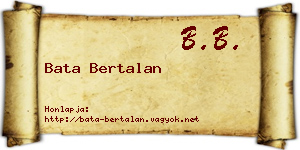 Bata Bertalan névjegykártya